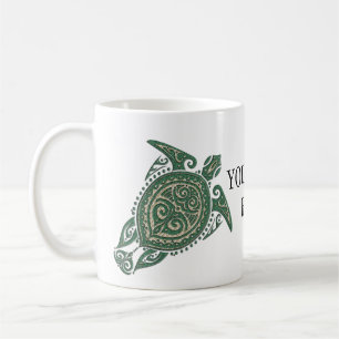 Shamanic Sea Turtle Symbol + Ihre Ideen & Texte Tasse