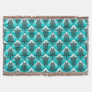 Shamanic Sea Turtles Pattern - cyan Decke