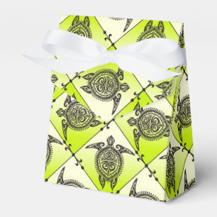 Shamanic Sea Turtles Pattern - Green Geschenkschachtel
