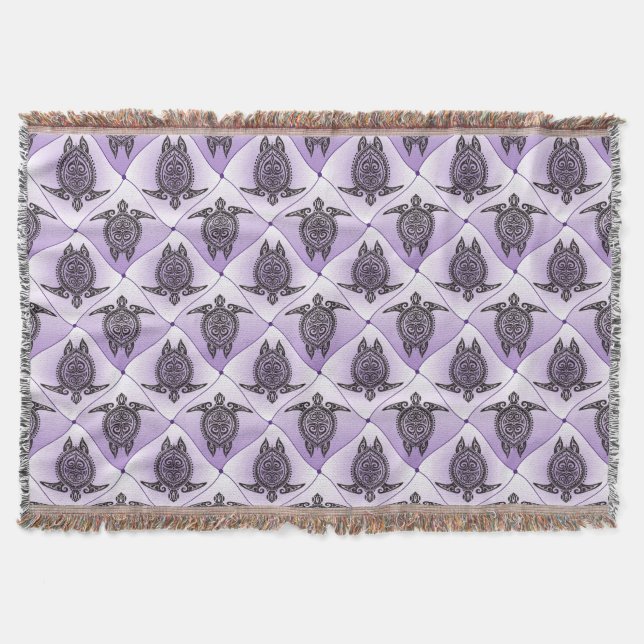 Shamanic Sea Turtles Pattern - violet Decke (Vorderseite)