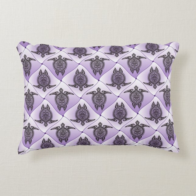 Shamanic Sea Turtles Pattern - violet Dekokissen (Vorderseite)