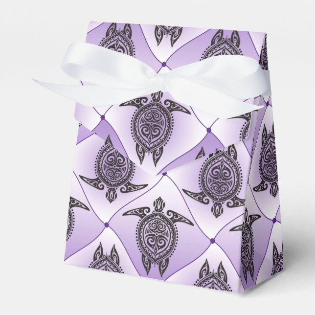 Shamanic Sea Turtles Pattern - violet Geschenkschachtel (Vorderseite)