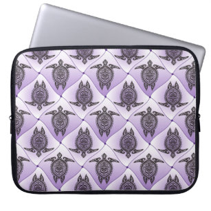 Shamanic Sea Turtles Pattern - violet Laptopschutzhülle