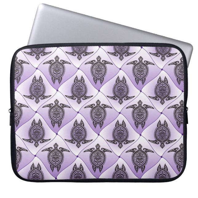Shamanic Sea Turtles Pattern - violet Laptopschutzhülle (Vorderseite)