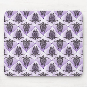 Shamanic Sea Turtles Pattern - violet Mousepad