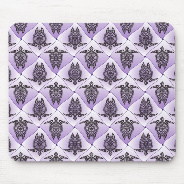 Shamanic Sea Turtles Pattern - violet Mousepad (Vorne)