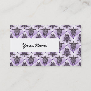 Shamanic Sea Turtles Pattern - violet Visitenkarte
