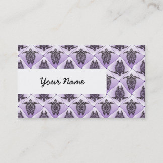 Shamanic Sea Turtles Pattern - violet Visitenkarte