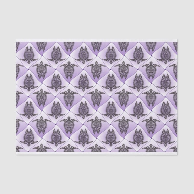 Shamanic Sea Turtles Pattern - violett Seidenpapier (Vorderseite)