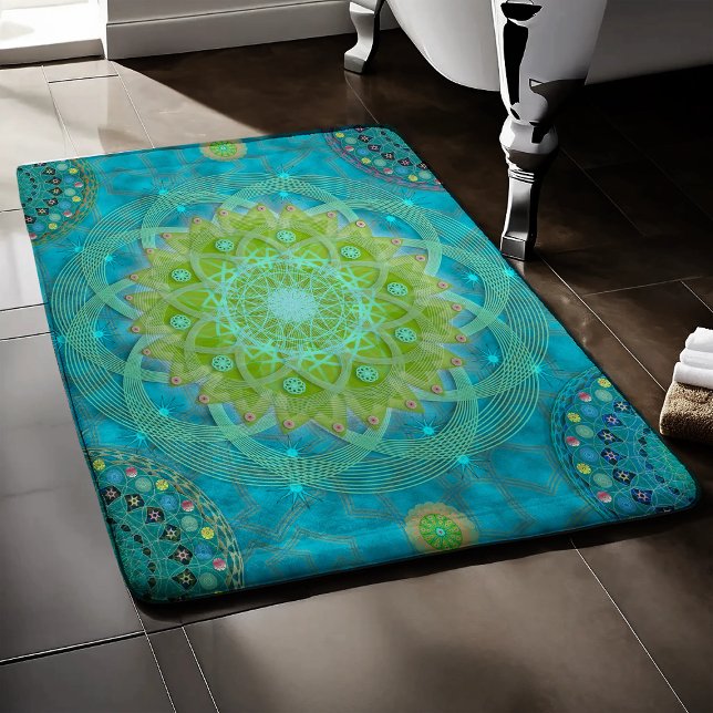 Shambala Tantric Nymphaea mandala Art Badematte (Von Creator hochgeladen)