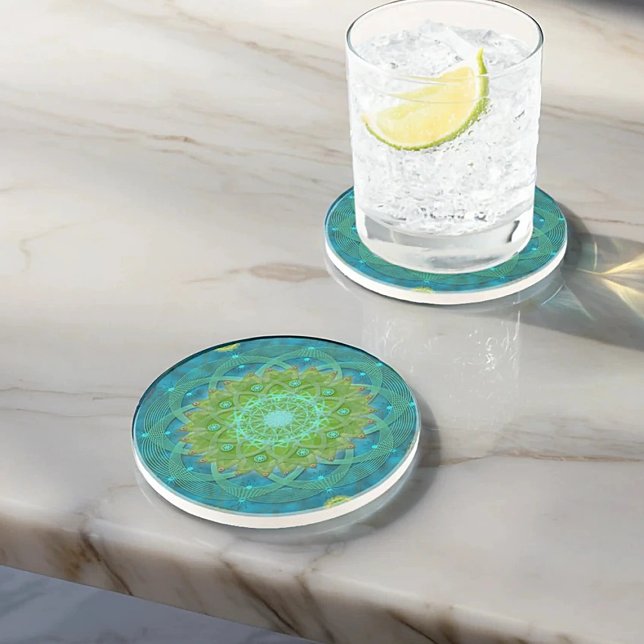 Shambala Tantric Nymphaea mandala Art Getränkeuntersetzer (Von Creator hochgeladen)