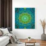 Shambala Tantric Nymphaea mandala Art Leinwanddruck<br><div class="desc">Dieses moderne Kunstwerk,  mit grünen und türkisfarbenen Tönen geschmückt,  erinnert an die Erde und die Luft und symbolisiert einen Appell an das Bewusstsein des Klimas. Erleben Sie mit diesem Stück in Galerie-Qualität,  das aus archivischem Papier gefertigt und mit Pigmentfarben bedruckt wurde,  einen bleibenden,  lebendigen Reiz.</div>