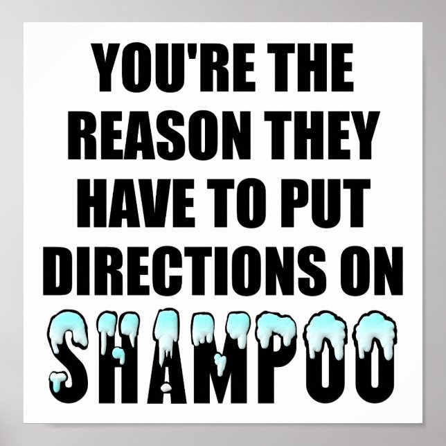 Shampoo Directions Funny Poster (Vorne)