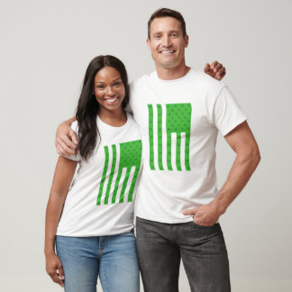 Shamrock American Flag Square St Patricks Day T-Shirt