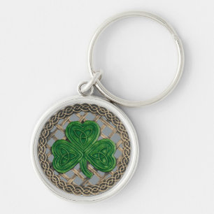 Shamrock And Celtic Knots Keychain Gray Schlüsselanhänger