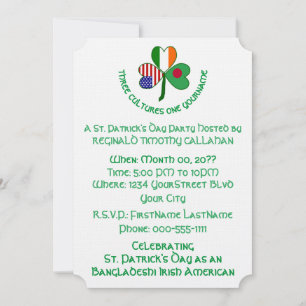 Shamrock Bangladesch Irland USA Personalisierter T Einladung