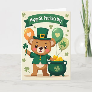 Shamrock-Bär-Faux-Goldfolienkarte Karte