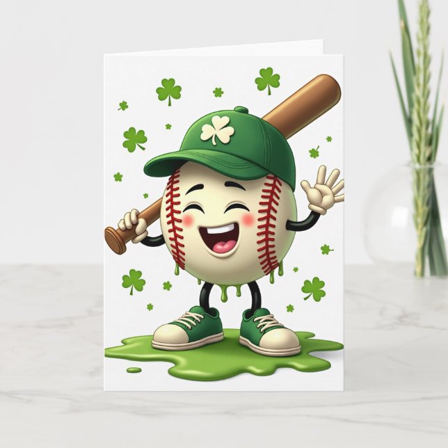 Shamrock Baseball Fun Card Karte (Vorderseite)