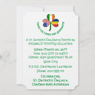 Shamrock Chadian Ireland USA Personalize Text Einladung