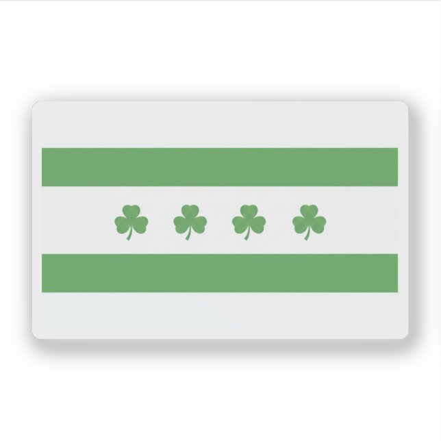 Shamrock Chicago-Flagge Aufkleber (Vorderseite)