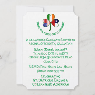 Shamrock Chilean Ireland USA Personalize Text Einladung