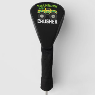 Shamrock Crusher Monster Truck St. Patrick's Tag Golf Headcover