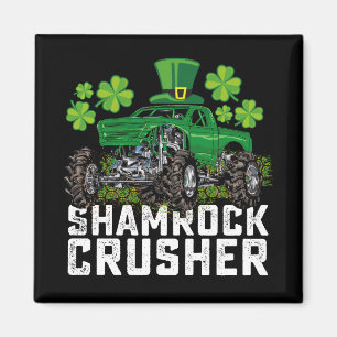 Shamrock Crusher St Patricks Day Monstertruck Magnet
