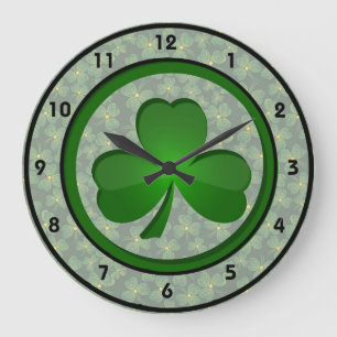 Shamrock Design Clock Große Wanduhr