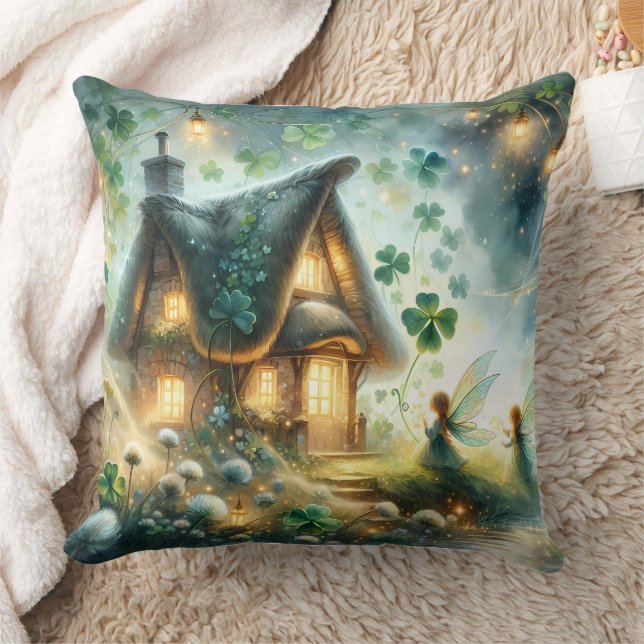 Shamrock Fairy Cottage Glow Kissen (Decke)