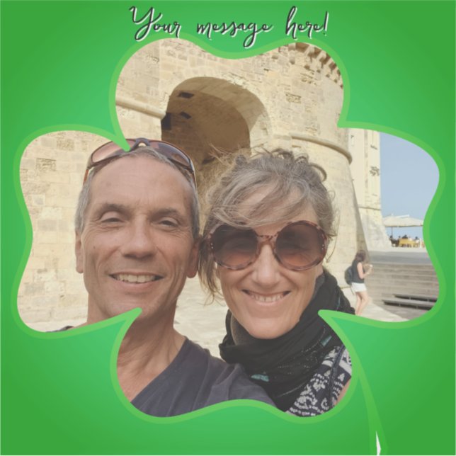 Shamrock Frame + Photo & Text Aufkleber (Vorderseite)