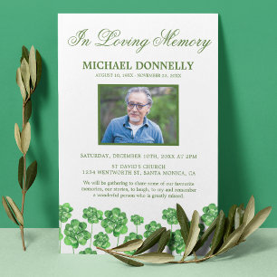 Shamrock Funeral Feier-des-Lebens-Foto Einladung