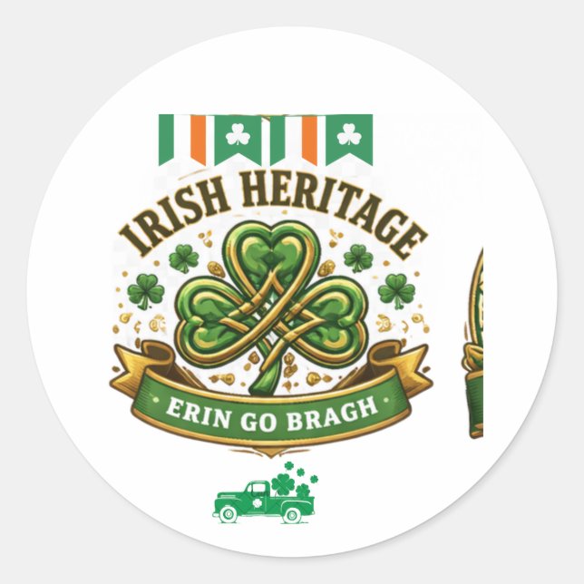 Shamrock-Glücksfeier-Logo-Design Runder Aufkleber (Vorderseite)