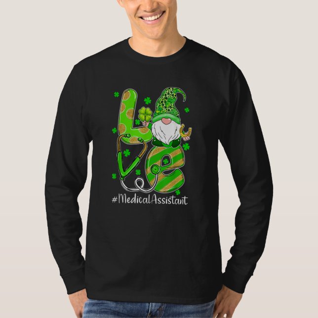 Shamrock Gnome Love Medical Assistant St Patricks  T-Shirt (Vorderseite)