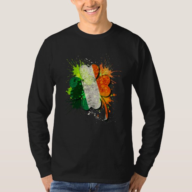 Shamrock Ireland Flag Colors Abstract St Patricks  T-Shirt (Vorderseite)