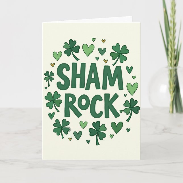 Shamrock Joy St. Patricks Grußkarte Karte (Vorderseite)