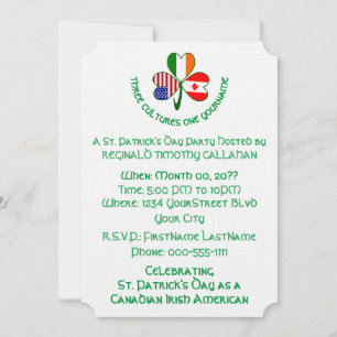 Shamrock Kanada Irland USA Text anpassen Einladung