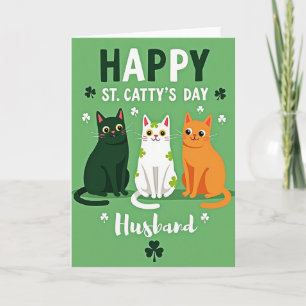 Shamrock-Katzen-Ehemann-Karte Karte