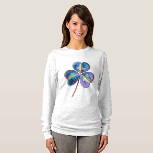 Shamrock Langarm Oberteil T-Shirt (Vorne ganz)