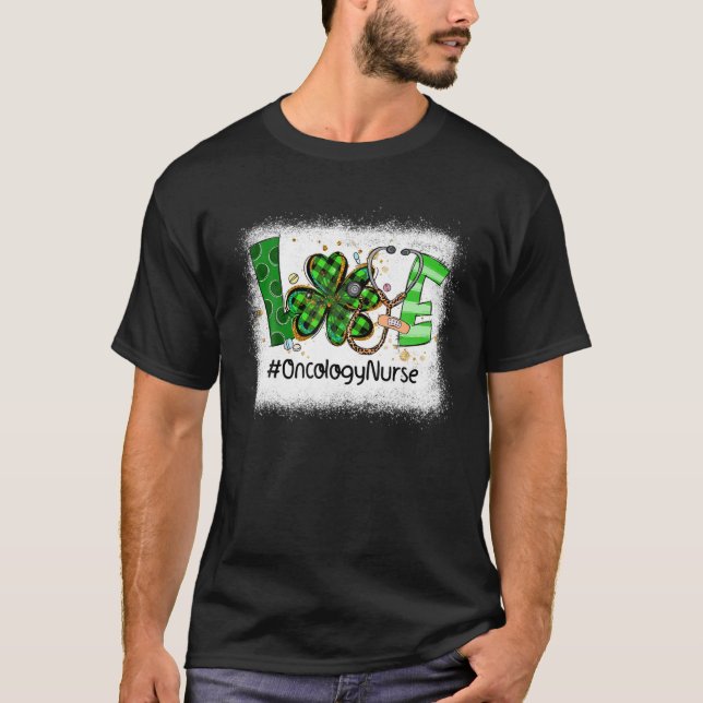 Shamrock Love Oncology Nurse Irish St Patricks Day T-Shirt (Vorderseite)