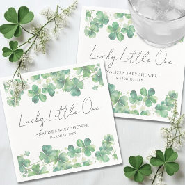 Shamrock Lucky Little One Baby Shower Serviette