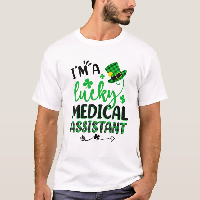 Shamrock Lucky Medical Assistant St Patricks Day T-Shirt (Vorderseite)