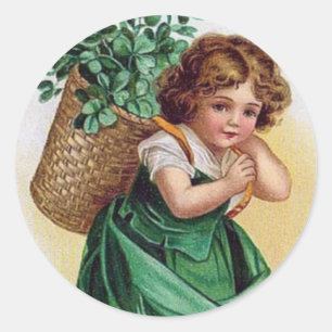 Shamrock-Mädchen - Aufkleber