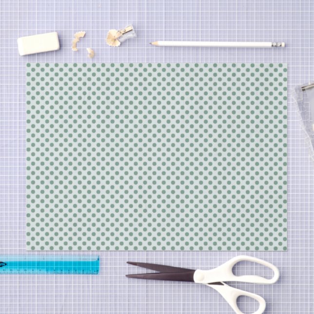 Shamrock Micro Dot (Grün auf Hellgrün) Seidenpapier (Handwerk)
