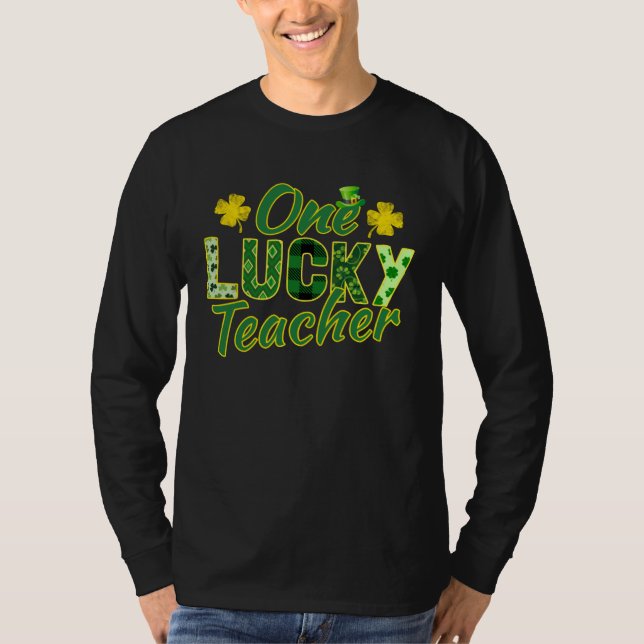 Shamrock One Lucky Teacher  St Patrick s Day Schoo T-Shirt (Vorderseite)