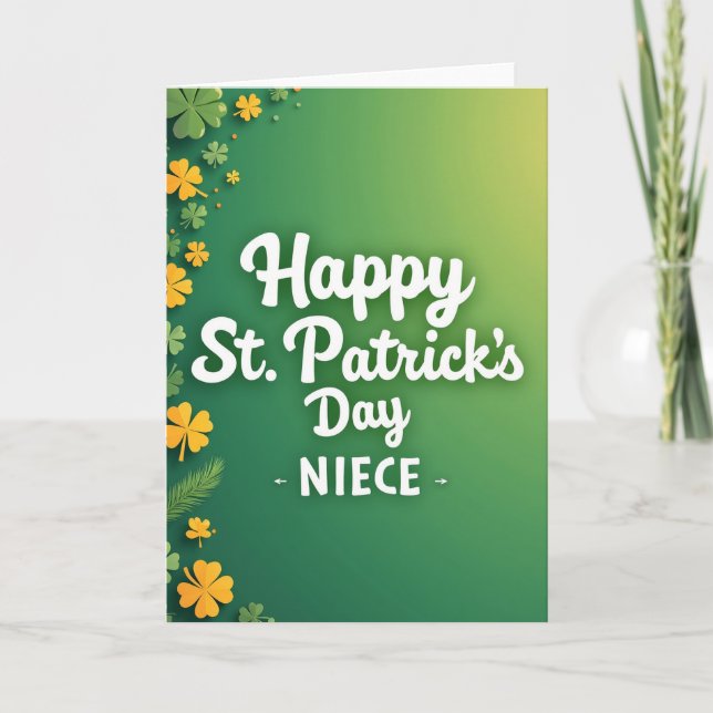 Shamrock Pattern Niece Card Karte (Vorderseite)