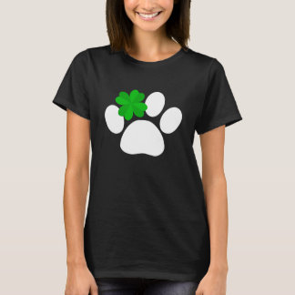 Shamrock Paw Print Lucky Four Leafed C Dog Love Gr T-Shirt
