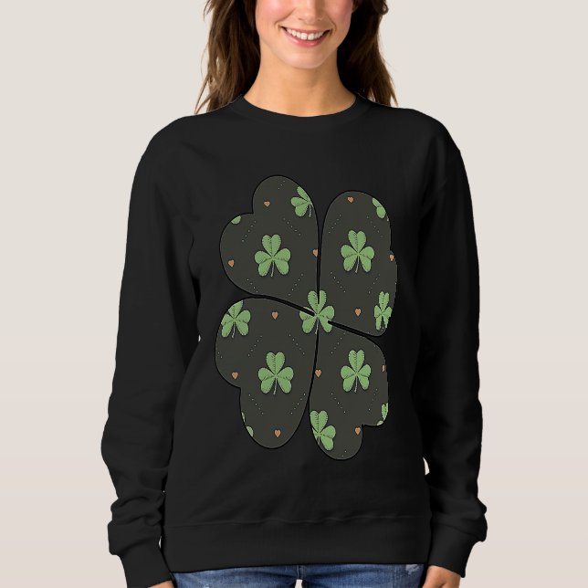 Shamrock plaid Pattern c Patrick's Day matching co Sweatshirt (Vorderseite)