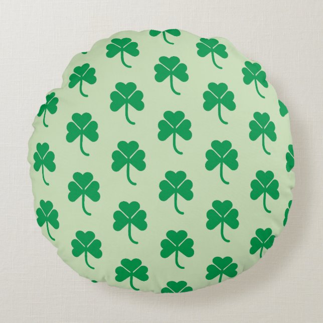 Shamrock Rundes Kissen (Vorderseite)
