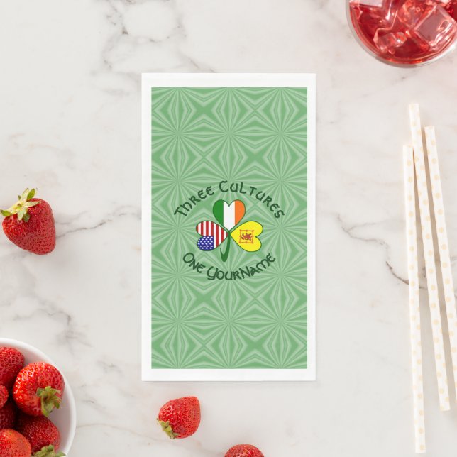 Shamrock Scot Lion Ireland USA Flags Personalized  Serviette (Beispiel)