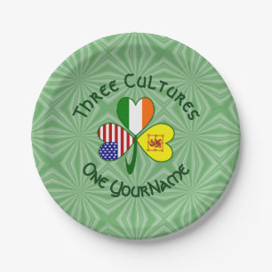 Shamrock Scot Lion Irland USA Flaggen Personalisie Pappteller
